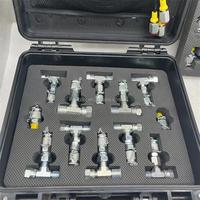 Kit de 3 manomètres hydrauliques pour machines de construction, avec 3 raccords en T, kit de test de haute qualité universel