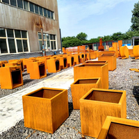 Jardinières suspendues modernes en acier Corten écologiques pour l'extérieur, idéales pour la maison et les centres commerciaux