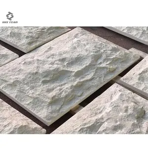 定制天然石材葡萄牙莫卡奶油米色石灰石外墙和地砖覆层面板价格
