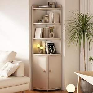 <b>Corner</b> Wine Cabinet With Lighting 2 Compartments Living Room Storage <b>Shelf</b> Triangular Side Cabinet High End Design - Product Image 4