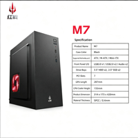 Boîtier de PC de bureau compact pour entreprise M7 SPCC avec panneau latéral en acrylique non transparent, compatible avec les cartes mères ATX, M-ATX, Mini-ITX, pour le bureau et la maison