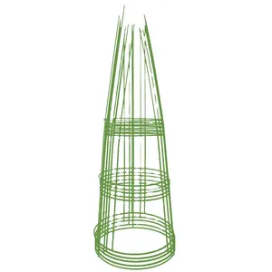 Cages à tomates en acier galvanisé à revêtement vert pour plantes spirales à tomates