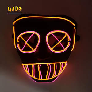 قناع هالوين مضيء قابل لإعادة الشحن مع أسلاك EL وأضواء وامضة، قناع مخيف لحفلات الكرنفال والأزياء التنكرية - هدايا للحفلات والمهرجانات - Product Image 3