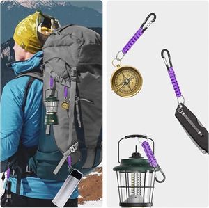 En stock maintenant : Porte-clés en paracorde avec mousqueton, robuste et tressé, pour clés, camping, randonnée, usage extérieur, faible MOQ, livraison rapide - Product Image 2