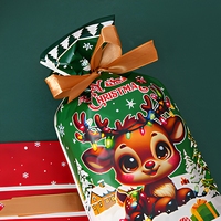 Sacs cadeaux de Noël à cordon, pochettes d'emballage pour bonbons Joyeux Noël, sacs de fête de qualité alimentaire pour les fêtes