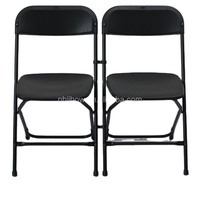 Chaises pliantes en plastique pour événements, avec structure métallique noire, mobilier d'extérieur moderne, chaises de jardin robustes en plastique, vente en gros