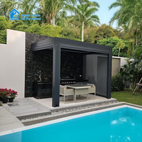Pergola Modulaire Extérieure en Aluminium Sweet Home avec Toit à Lames Motorisé, Autoportante, Drainage Intégré, Option Latérale