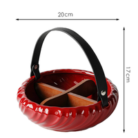 Nouveau Panier de Rangement Portable en Céramique Créatif pour Fruits et Bonbons, avec Compartiments pour Fruits et Légumes, Idéal pour la Maison