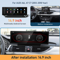 Autoradio multimédia Android 14,9 pouces 2560*920 pour AUDI A6L A7 C7 (2012-2018) avec navigation GPS, autoradio stéréo pour tableau de bord, garantie 1 an