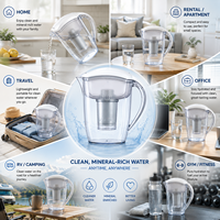 Teko Filter Air Alkali 3.5L dengan 7 Tahap Filtrasi, Bebas BPA, Pemurni Air Mineral