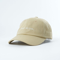 Gorra de Béisbol Personalizada de Algodón Lavado Amarillo, Estilo Minimalista, Bordado con Efecto Realista, Gorra de 6 Paneles con Estructura Suave para Hombre y Mujer