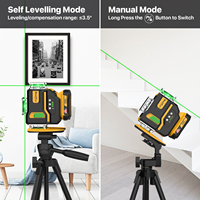 Niveau laser industriel 4D DEGLASERS vert 16 lignes durable, fabriqué en Chine, avec batterie lithium rechargeable 12V, kit de niveau