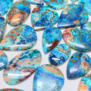 Lote al por mayor de grado AAA de alta calidad de cabujones de azurita verde Natural Shattuckite para la fabricación de joyas - Product Image 1