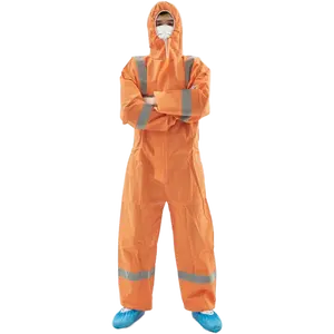 Junlong In Stock Disposable Non Woven Microporous SMS PP Protective Diver Coverall Cheap Type 5/6 Disposable Jumpsuit