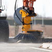 Balayeuse hydraulique pour chargeuse compacte à livraison rapide – Brosse rotative pour le nettoyage des routes et des herbes