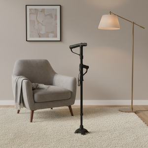Canne <span class=keywords><strong>de</strong></span> marche à double poignée pour aider à la marche debout, bâton léger en aluminium, aide à la mobilité pliable antidérapante avec lumière pour personnes âgées - Product Image 3