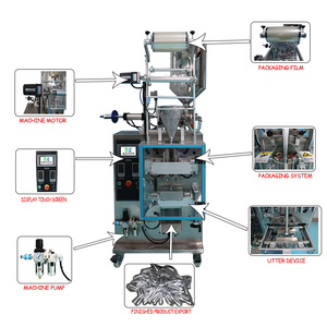 Machine à remplissage et à sceller, pour jus <span class=keywords><strong>de</strong></span> bonbons, avec coussinet d'emballage <span class=keywords><strong>de</strong></span> liquide, <span class=keywords><strong>sac</strong></span> <span class=keywords><strong>de</strong></span> poinçonnage en Grain Vertical/longue bande - Product Image 4