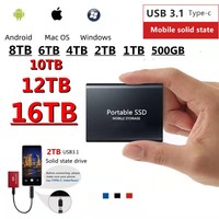Hard Drive Portabel Metal SSD Kecepatan Tinggi 2TB Dikirim Pada Hari yang Sama
