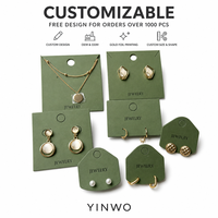 Lot de cartes en papier personnalisées pour bijoux, support pour colliers et boucles d'oreilles, logo personnalisé, forme sur mesure, OEM
