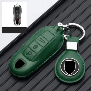 Étui de protection pour clé de voiture en cuir véritable pour <span class=keywords><strong>Porsche</strong></span> <span class=keywords><strong>Macan</strong></span> 718 Cayenne Paramela 911 Porte-clés - Product Image 3