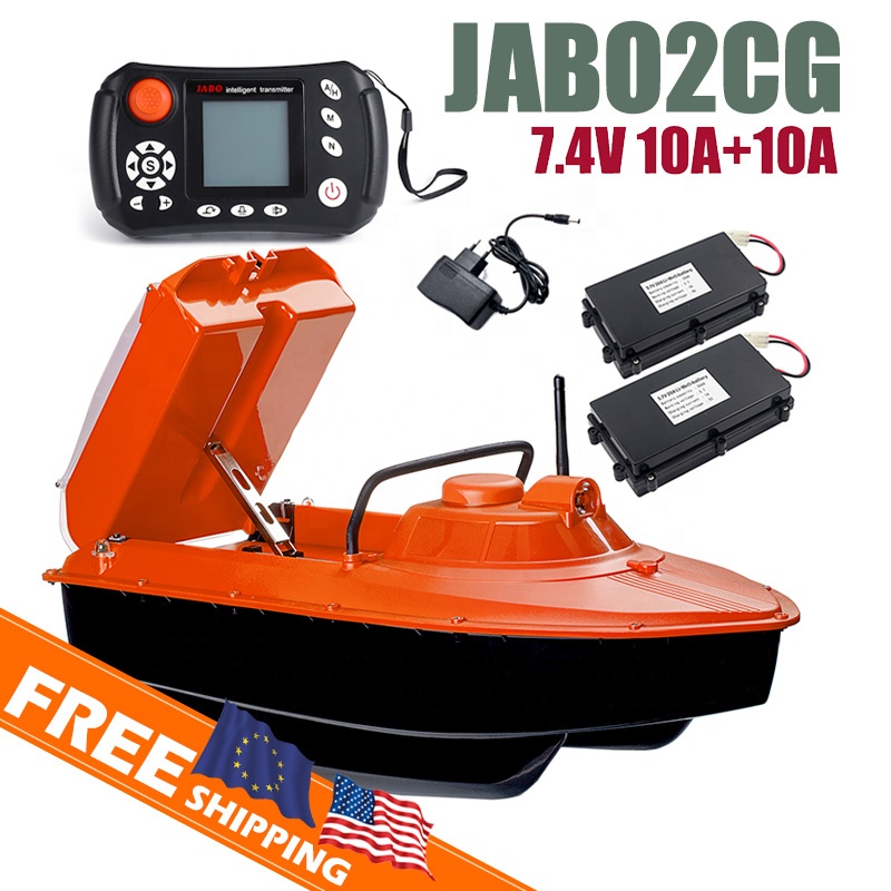 ยุโรปเยอรมนีจัดส่งฟรีส้ม JABO 2 2CG 7.4V10A สองแบตเตอรี่ Li ค้นหาปลา Sonar Gps Fishfinder ปลาคาร์พตกปลา Rc เหยื่อเรือ