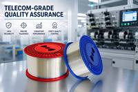 Fibre optique G657A2 pour centre de données, 250 µm 0,25 mm, faible atténuation, résistance à la flexion pour drones FPV, 50,4 km/rouleau, 60,4 km/rouleau
