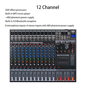 Mezclador de Audio Profesional de 12 Canales con Efectos DSP de 24 Bits y 32 DSP, Micrófono de Bajo Ruido, Consola de Grabación para Escenario en Vivo y Estudio - Product Image 1