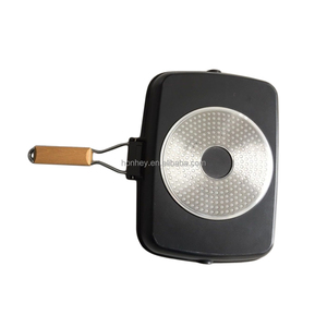 矩形可折叠压铸铝不粘涂层烤架感应底部烤盘 - Product Image 3