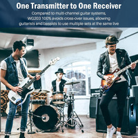 2.4GHz Wireless Guitar Transmitter Receiver for Bass Violin Keyboard Electric Instrument with Premium Sound