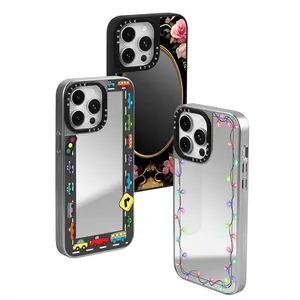Low MOQ High Quality Custom Design Shockproof Make Up Smart Phone Cover Mirror Cases For IPhone 14 13 15 Mirror Phone Case