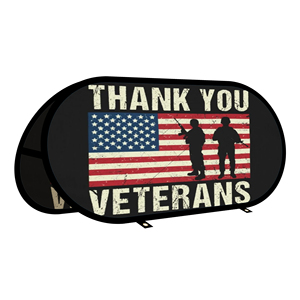 <span class=keywords><strong>Happy</strong></span> <span class=keywords><strong>Veterans</strong></span> Day Oval Pop up Banner Tela de punto de urdimbre para publicidad al aire libre Promoción Tienda al aire libre - Product Image 1