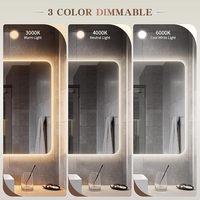 Ensemble de miroirs muraux rectangulaires intelligents antidumping à LED Éclairage éclairé anti-buée Indice IP44 pour les projets d'hôtels de salle de bains