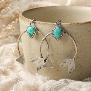 Orecchini Pendenti Vintage a Forma di Freccia Curva Blu-Verde, Gioielli da Sposa alla Moda per Donne - Product Image 6