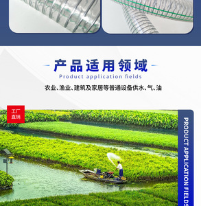 Tuyau en PVC transparent avec armature en fil d'acier, flexible, durable, usage industriel, forme ronde - Product Image 5