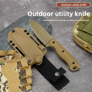 Couteau multifonctionnel BK19-DIY OEM personnalisé en acier Damas avec étui Kydex, manche en bois, clip de ceinture portable, camping, garantie 1 an - Product Image 3