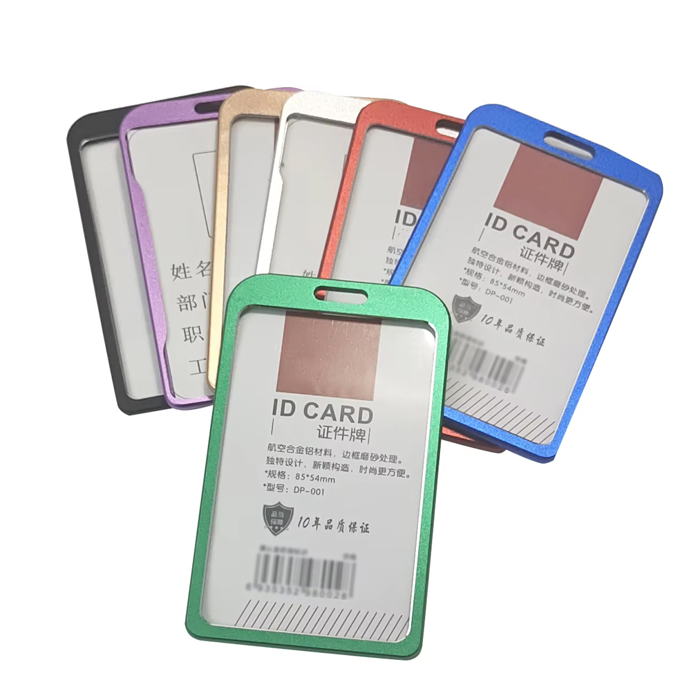 Custom Metal Aluminium ID Card Holder with Name Government Officials and Office Workers School Nylon Lanyards