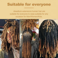 Extensions de Cheveux 0,6 cm Dreadlocks Vierge Mongole Afro Crépu Bouclé Cheveux Crochet Rasta