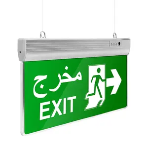 Acrylic hanging tag LED fire exit sign emergency light can be used in supermarkets and hotels