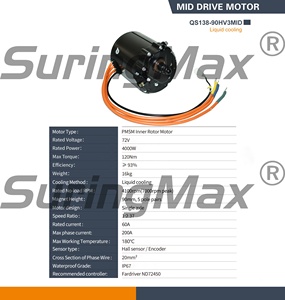Moteur de moto électrique longue portée Fardriver 72450 avec contrôleur intelligent 72V 4000W QS138 90H V3, ensemble de transmission central refroidi par liquide - Product Image 3