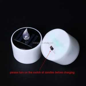 Petites bougies LED solaires à mèche en forme de balle, étanches, rechargeables, en plastique, pour festivals, mariages, maison - Product Image 2