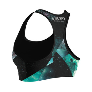 Double <b>Strap</b> U-Neck Yoga Active <b>Bra</b> with OEM Custom Logo Women's Sports <b>Bra</b> Contrast Color Medium Support - Product Image 2