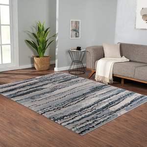 Alfombra de área tejida grande DB, diseño de rayas abstractas de acuarela, técnica Jacquard para decoraciones de sala de estar para pasillo rectangular - Product Image 6