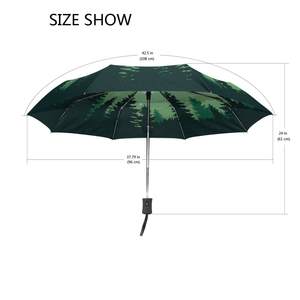 ร่มกันฝนอัตโนมัติ 3 ตอน คุณภาพสูง หรูหรา แข็งแรง ทนลม ด้ามไม้สีดำ พิมพ์โลโก้ ของขวัญทางธุรกิจ - Product Image 1