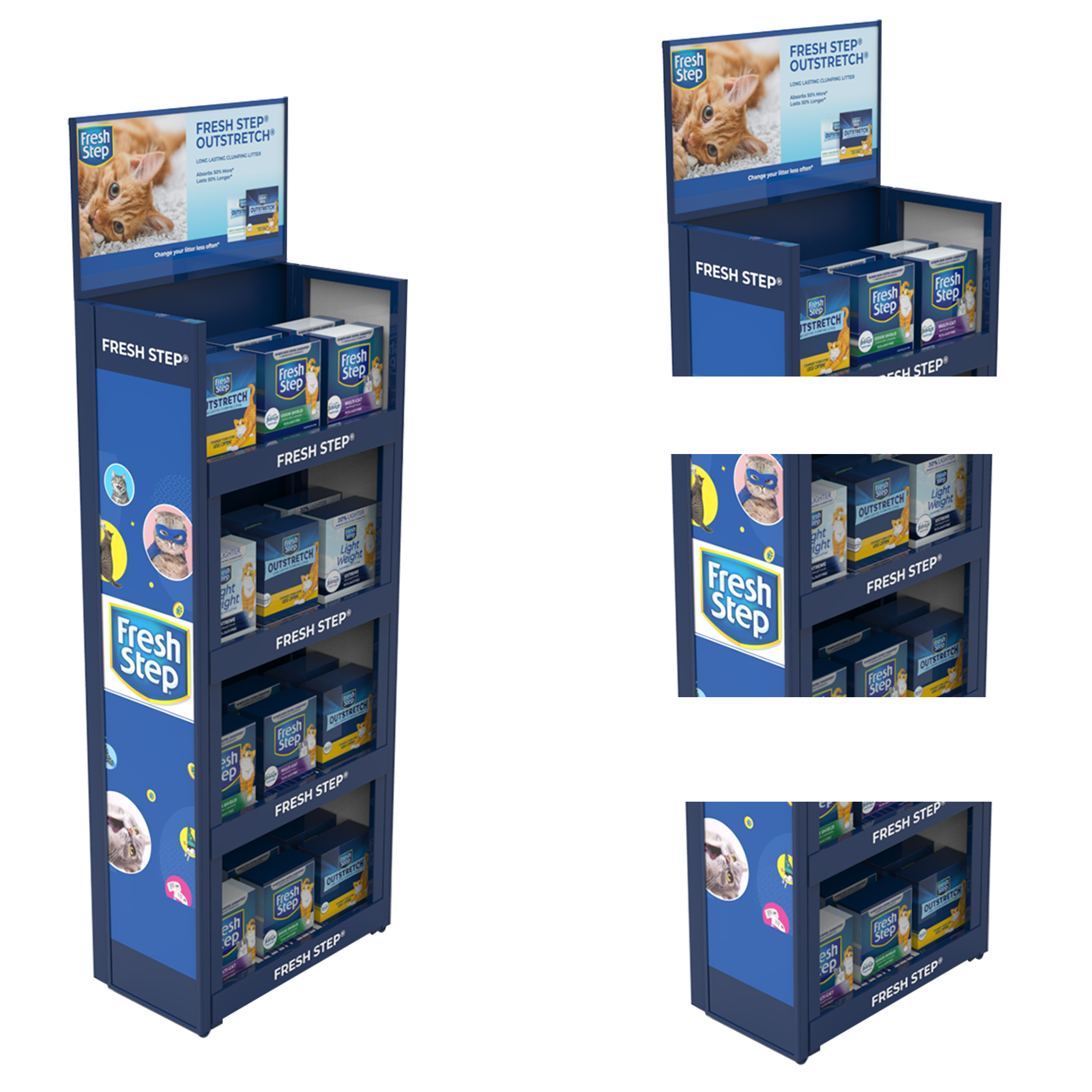 Apache Metal Foldable Cat Litter Four Layer Display Rack for Supermarkets and Pet Stores — view 4