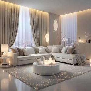 Rails de <span class=keywords><strong>rideaux</strong></span> électriques intelligents, rail de rideau motorisé avec éclairage LED pour salon - Product Image 2