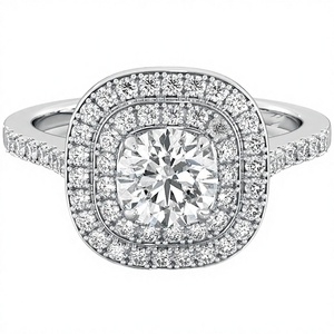 No Plated Issue Square/Round Moissanite Engagement <b>Ring</b> <b>Set</b> 925 <b>Silver</b> Promise <b>Ring</b> I DO for Classic - Product Image 2