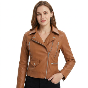 Women Punk Style Genuine Leather Bomber <b>Jacket</b> <b>Waterproof</b> Breathable Custom Logo Wholesale Custom Made - Product Image 3