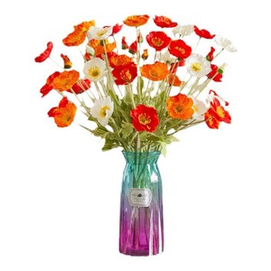 Fleurs artificielles de pavot islandais Haiyi, bouquet en soie, décoration de mariage et de maison, accessoires de photographie extérieure réutilisables - Product Image 3