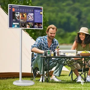 Téléviseur LCD portable Android intelligent 2024, 32 pouces, rétroéclairage LED blanc, fitness, rechargeable, 1080p, 24p24hz, écran tactile rotatif HD - Product Image 6