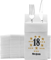 Serviettes en papier Airlaid avec pochette intégrée pour couverts / Fourniture en gros de serviettes jetables prépliées pour restaurants, hôtels, traiteurs